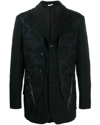 Мужской черный пиджак с цветочным принтом от Comme Des Garcons Homme Plus