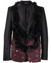 Мужской черный пиджак с цветочным принтом от Comme Des Garcons Homme Plus