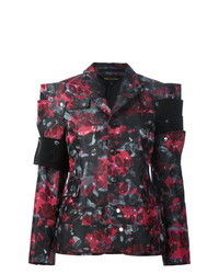 Женский черный пиджак с цветочным принтом от Comme des Garcons