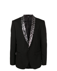 Мужской черный пиджак с цветочным принтом от Dolce & Gabbana