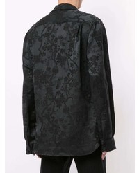 Мужской черный пиджак с цветочным принтом от Ann Demeulemeester