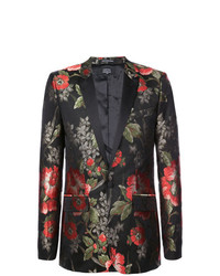 Мужской черный пиджак с цветочным принтом от Garcons Infideles