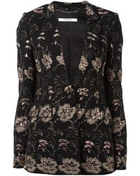 Женский черный пиджак с цветочным принтом от Givenchy
