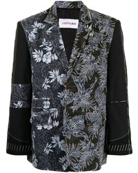 Мужской черный пиджак с цветочным принтом от JUST IN XX