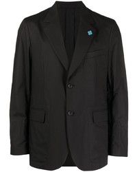 Мужской черный пиджак с цветочным принтом от Lardini