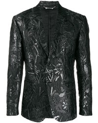 Мужской черный пиджак с цветочным принтом от Philipp Plein