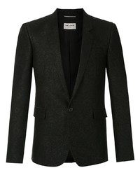 Мужской черный пиджак с цветочным принтом от Saint Laurent