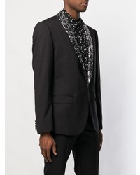 Мужской черный пиджак с цветочным принтом от Dolce & Gabbana