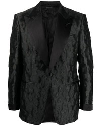 Мужской черный пиджак с цветочным принтом от Tom Ford