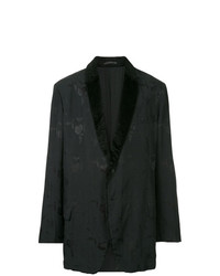 Мужской черный пиджак с цветочным принтом от Yohji Yamamoto Vintage