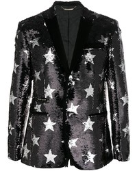 Мужской черный пиджак со звездами от Philipp Plein