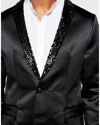 Мужской черный пиджак от Reclaimed Vintage