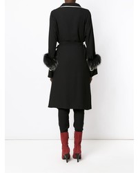 Женский черный плащ с украшением от Andrea Bogosian