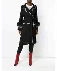 Женский черный плащ с украшением от Andrea Bogosian