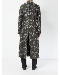 Мужской черный плащ с цветочным принтом от Ann Demeulemeester