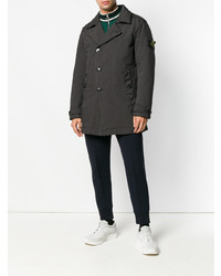 Мужской черный плащ от Stone Island