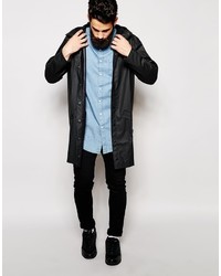 Мужской черный плащ от Rains