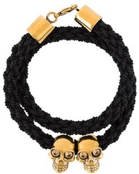 Мужской черный плетеный браслет от Alexander McQueen