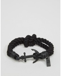 Мужской черный плетеный браслет от Icon Brand