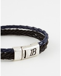 Мужской черный плетеный браслет