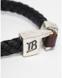 Мужской черный плетеный браслет