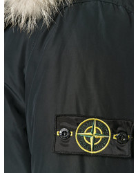 Мужской черный пуховик от Stone Island