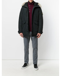 Мужской черный пуховик от Stone Island