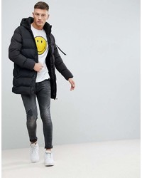 Мужской черный пуховик от Pull&Bear