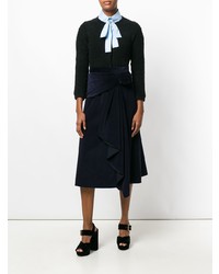 Женский черный пушистый кардиган от Prada