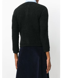 Женский черный пушистый кардиган от Prada