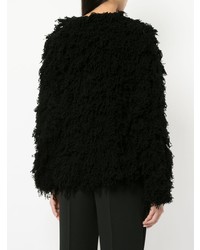 Женский черный пушистый открытый кардиган от Ryan Roche