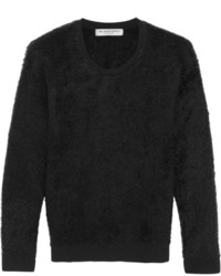 Женский черный пушистый свитер с круглым вырезом от Burberry