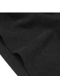 Мужской черный пушистый свитер с круглым вырезом от J.Crew