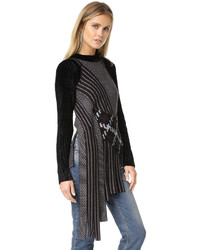Женский черный пушистый свитер с круглым вырезом от 3.1 Phillip Lim