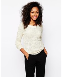 Женский черный пушистый свитер с круглым вырезом от Vero Moda