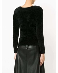 Женский черный пушистый свитер с круглым вырезом от GUILD PRIME