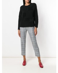 Женский черный пушистый свитер с круглым вырезом от Lorena Antoniazzi