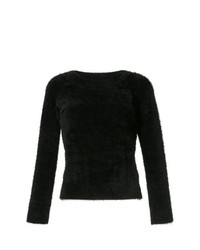 Женский черный пушистый свитер с круглым вырезом от GUILD PRIME