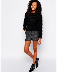 Женский черный пушистый свитер с круглым вырезом от Vero Moda