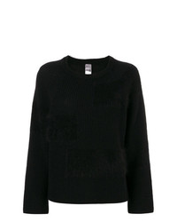 Женский черный пушистый свитер с круглым вырезом от Lorena Antoniazzi