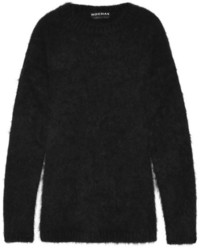 Женский черный пушистый свитер с круглым вырезом от Rochas
