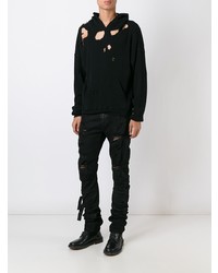 Мужской черный рваный свитшот от Unravel Project