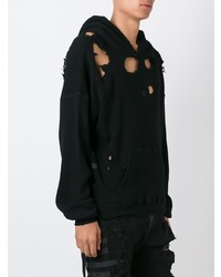 Мужской черный рваный свитшот от Unravel Project