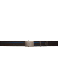 Мужской черный ремень из плотной ткани в горизонтальную полоску от Prada