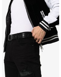 Мужской черный ремень из плотной ткани с принтом от Dolce & Gabbana