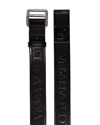 Мужской черный ремень из плотной ткани с принтом от Dolce & Gabbana