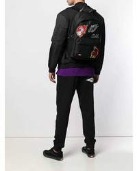Мужской черный рюкзак из плотной ткани с вышивкой от McQ Alexander McQueen