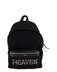 Мужской черный рюкзак из плотной ткани с вышивкой от Saint Laurent