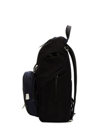 Мужской черный рюкзак из плотной ткани с камуфляжным принтом от Prada