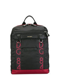 Мужской черный рюкзак из плотной ткани с принтом от Dolce & Gabbana